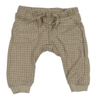 Béžovo-hnědé kostkované tepláky C&A