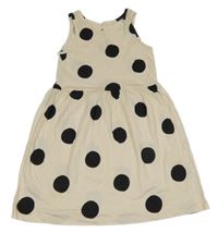 Smetanové bavlněné šaty s puntíky H&M