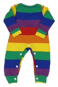 Barevný pruhovaný overal 
