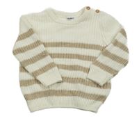 Bílo-béžový pruhovaný svetr Dopodopo