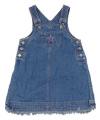 Modré laclové riflové šaty s hvězdami Adams