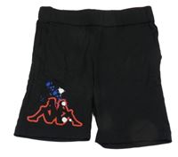 Černé elastické kraťasy s logem Kappa 