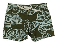 Olivové plážové kraťasy s listy H&M