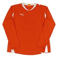 Červeno-bílé sportovní funkční triko s logem Puma