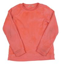 Neonově růžová plyšová mikina se srdíčky H&M