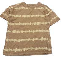 Hnědo-béžové batikované pruhované melírované tričko George
