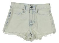 Bílo-modré batikované riflové kraťasy s prošoupáním Abercrombie&Fitch