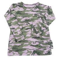 Růžovo-khaki army dlouhá mikina Justice