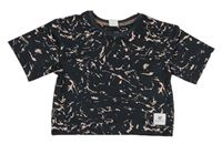 Černo-pudrové vzorované crop sportovní tričko HOLYFIELD