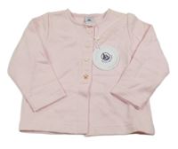 Nové - světlerůžová propínací mikina PETIT BATEAU