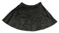 Černá koženková kolová sukně H&M