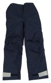 Tmavomodré šusťákové nepromokavé podšité kalhoty TCM