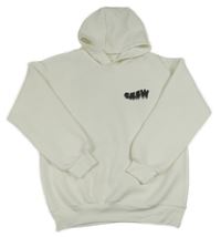 Bílá mikina s nápisem a potiskem a kapucí RESERVED