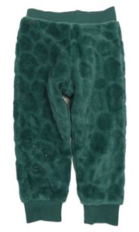 Smaragdové vzorované plyšové kalhoty F&F