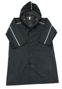 Černý šusťákový nepromokavý kabát s kapucí woolworths