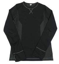 Černé thermo triko s pruhy a vzorem YIGGA