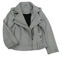 Šedý semišový crop křivák s límečkem Matalan