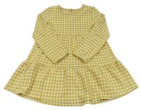 Okrovo-bílé kostkované šaty George