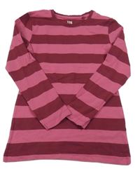 Vínovo-tmavorůžové pruhované triko Y.F.K.