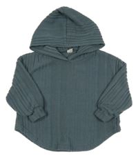 Břidlicová žebrovaná úpletová oversize mikina s kapucí SHEIN