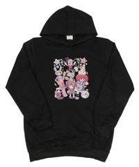 Černá mikina s potiskem a kapucí 