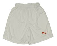 Bílé funkční sportovní kraťasy s logem PUMA