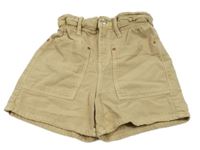 Béžové paper bag riflové kraťasy ZARA