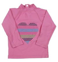 Růžové UV triko se srdíčkem a logem TRIBORD