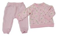2Set - Světlerůžová melírovaná mikina s koalami a lístečky a oušky + tepláky orsolino