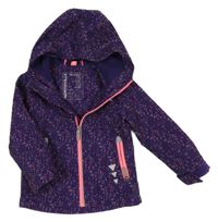 Purpurová skvrnitá softshellová bunda s kapucí C&A