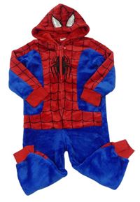 Safírovo-červená chlupatá kombinéza Spiderman s kapucí Marvel