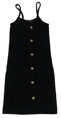 Černé žebrované sametové šaty Denim Co.