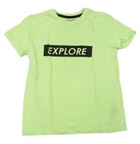 Neonově zelené tričko s nápisem 