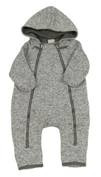 Šedá melírovaná pletená kombinéza s kapucí H&M
