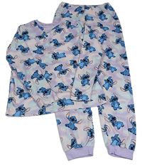 Lila-růžovo-světlemodré batikované pyžamo se Stitchem Primark