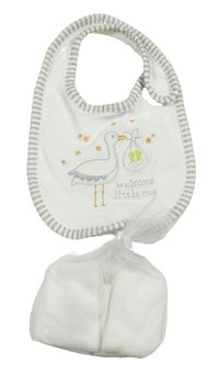 Nové - 3set - Bílý slinták s čápy + 2x plenka přes rameno