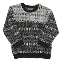 Šedo-antracitový vzorovaný svetr Nutmeg