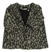 Černo-šedý třpytivý vzorovaný vlněný podšitý kabát Mexx