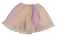 Růžovo-lila-meruňková tylová sukně