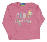 Růžové triko s nápisem a včelou Topolino