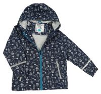 Tmavomodrá nepromokavá bunda s loďkami a kapucí Lupilu