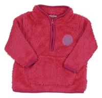 Fuchsiová chlupatá mikina s nášivkou Impidimpi