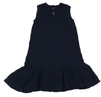 Tmavomodré svetrové šaty s knoflíky Next