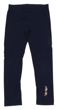 Tmavomodré legíny s květy iDo