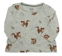 Smetanové triko s liškami C&A