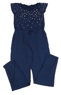 Tmavomodrý lehký kalhotový overal s hvězdami Yigga