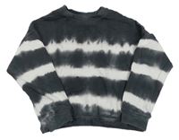 Antracitovo-světlerůžová pruhovaná oversize mikina s kapsou F&F