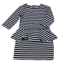 Černo-bílé pruhované šaty s volánem H&M