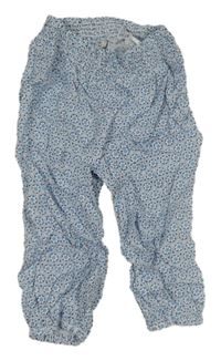 Bílo-modré vzorované lehké kalhoty H&M