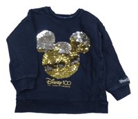 Tmavomodrá mikina s Mickeym z překlápěcích flitrů George